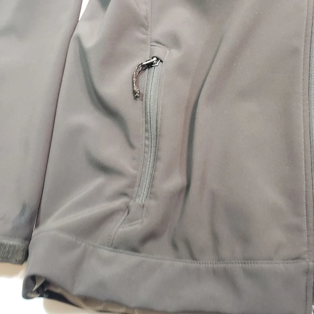 The North Face Mens L Softshell‎ Jacket Brown Full Zip Fleece Lined Outdoor